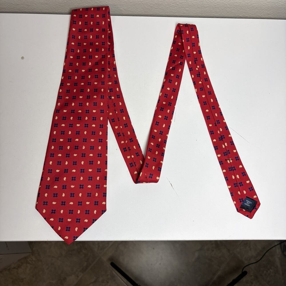VINTAGE Polo Ralph Lauren Neck Tie Men Red 100 % Silk USA